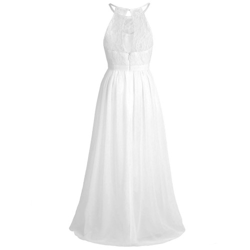 Kids Girls Lace Chiffon Flower Girl Dress Princess Wedding Bridesmaid Party Gown - Picture 54 of 61