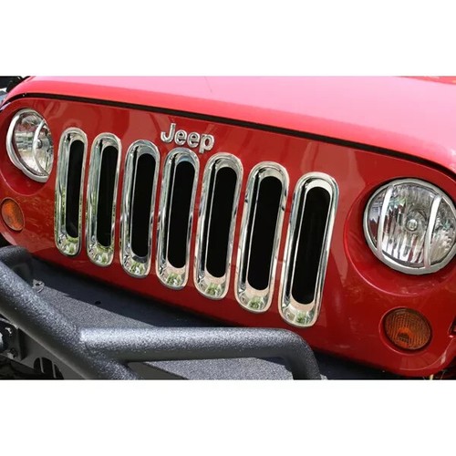 Rugged Ridge Jeep "Snap-In" Chrome Grille Inserts - Fits 07-18 Jeep Wrangler