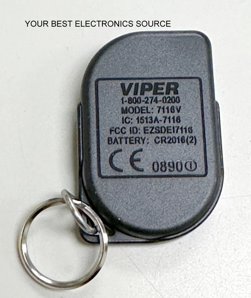 NEW Viper 7116V Replacement 1-Button, 1-Way Remote Key FOB, EZSDEI7116 - Image 2 of 2