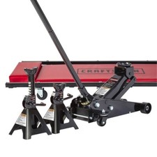 Craftsman 3 Piece Floor Jack Set, 3 Ton Jack Stands and Creeper