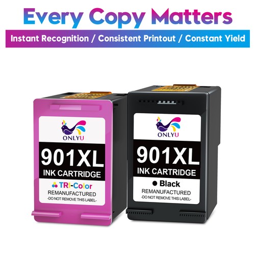 3 Pk Ink Cartridge For HP 901XL Officejet 4500 J4525 J4540 J4550 J4680 J4680C - Bild 4 von 5