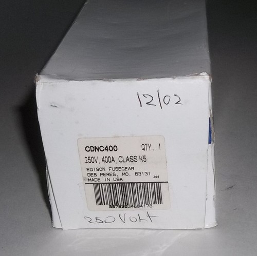 Fusible de retardo de tiempo Edison CDNC400 tipo D - totalmente nuevo stock antiguo - Imagen 3 de 4