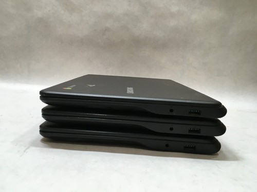 Lot of 3 Samsung XE500C13 Chromebooks Celeron Cracked Screens All Power On - FT - Picture 6 of 6