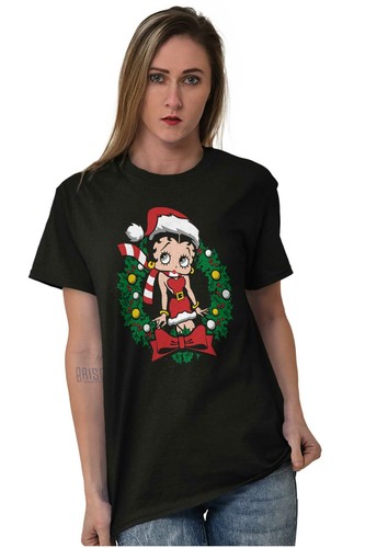 Camiseta Betty Boop Santa Navidad Navidad Guirnalda Mujer Gráfica Cuello Redondo - Imagen 4 de 9