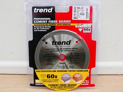 TREND 165dia x 4 teeth PCD FIBRE CEMENT DIAMOND SAW BLADE PCD//FSB//1654