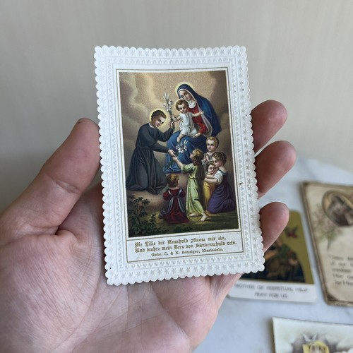 8 antike katholische Heilige Kirche Gebetskarten Italien Deutsch Englisch Lesezeichen - Bild 2 von 6
