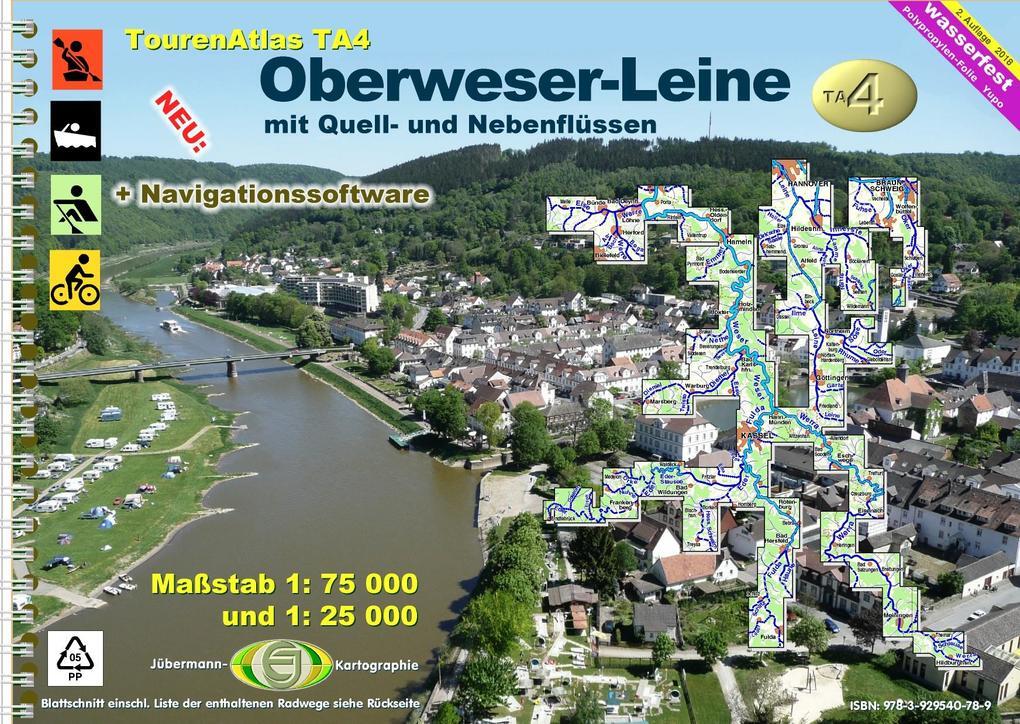 Tourenatlas 04. Oberweser-leine Wasserwandern 1 : 75 000 | Erhard