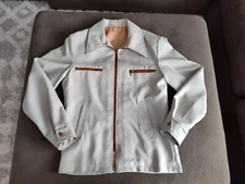 Vintage 70’s JcPenny Men's Beige Full Zip Disco Funk Jacket Dance VHTF Rare!