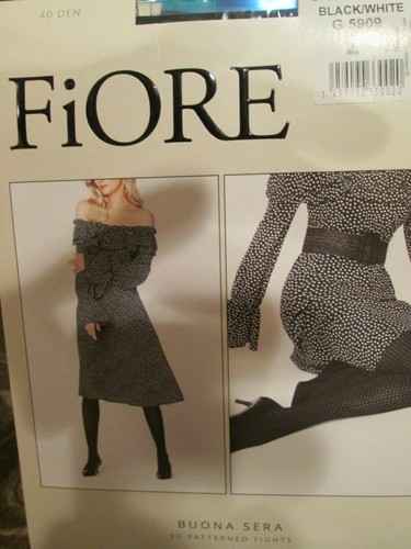FIORE BUONA SERA 3D POLKA DOT 40 DENIER TIGHTS PANTYHOSE BLACK 3 SIZES - Picture 6 of 8