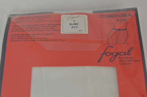 New Fogal Women's Pantyhose Size Small Cordoba 530 Blanc 200 Career White - Picture 3 of 5