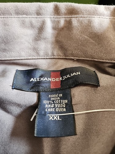 Alexander Julian Men's XXL L/S Solid Gray Casual Button Down Shirt NWT. GB21 - Picture 9 of 12