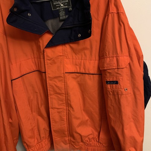 Eddie Bauer Expedition Orange/Blue Hooded Zip Ski Jacket Winter Coat Sz XL - 第 2/10 張圖片