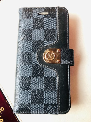 Monogram Louis Vuitton iPhone8 Сheckered Black Flip Phone Case Wallet Cardholder - Picture 8 of 12