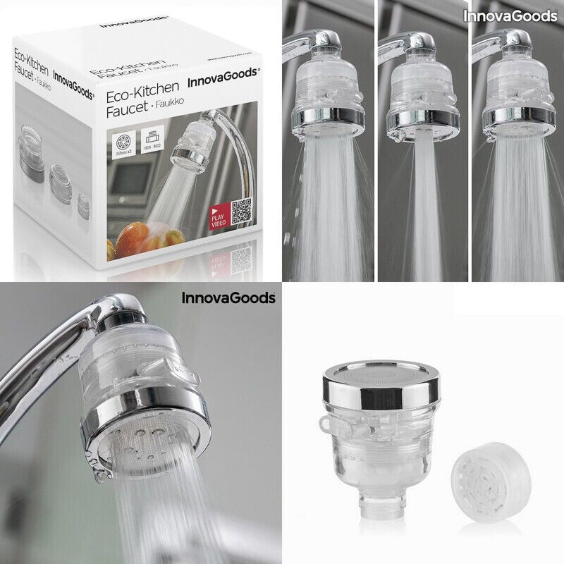Ecogrifo con filtro purificador de agua + filtro recambio,adaptador,3 posiciones