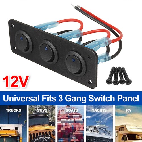 DC12-24V 1/2/3/4 Gang Schalttafel Schaltpanel LED Kippschalter für Auto Bus PKW~ - Bild 10 von 18