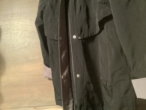 Nautica Womens Black Polyester Zip Snap Button Coat Jacket Detachable Hood Sz M - Picture 5 of 6