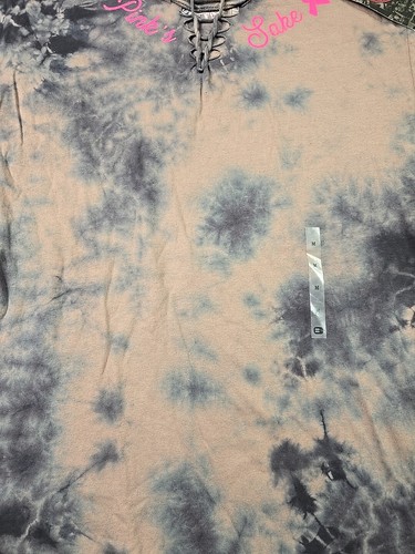 Affliction Shirt Womans Medium NWT Tie Dye For Pinks Sake Breast Cancer T Shirt - Picture 6 of 10