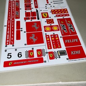 Lego Racers Original Unused Sticker Sheet from Ferrari F1 Pit Set 8155