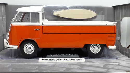 VOLKSWAGEN T1 PICK-UP 1950 ORANGE/BLANC SOLIDO REF S1806701 ECHELLE AU 1/18EME - Foto 4 di 6