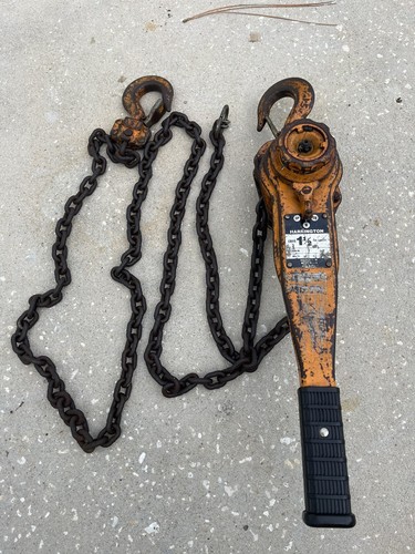 Harrington LB015 1 1/2 Ton Lever Chain Hoist Lifting Ratchet Hook Mount Japan - Picture 1 of 7