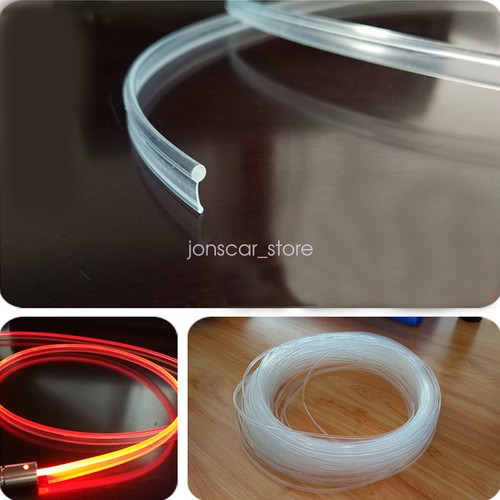 3.0mm 16ft 32ft Plastic Blade Skirt Side Glow Optic Fiber Cable Car Light Decor - Picture 4 of 14