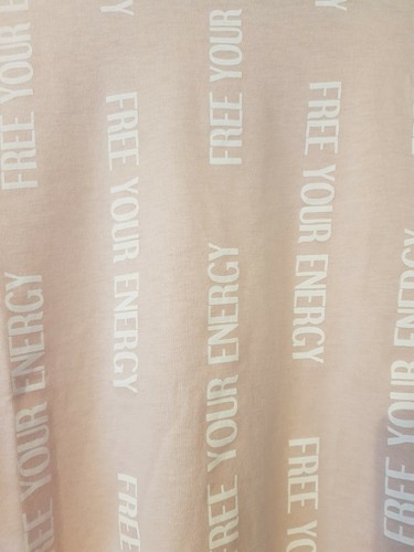 Blush pink Organic Cotton free your energy Print Logo Tshirt Size 22-24 - 2XL - Picture 2 of 2