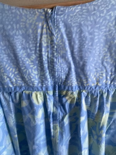 Abito Muumuu Zenzero Blu Donna Taglia Unica Salotto Blu Floreale Tasche Midi Cotone - Foto 6 di 12