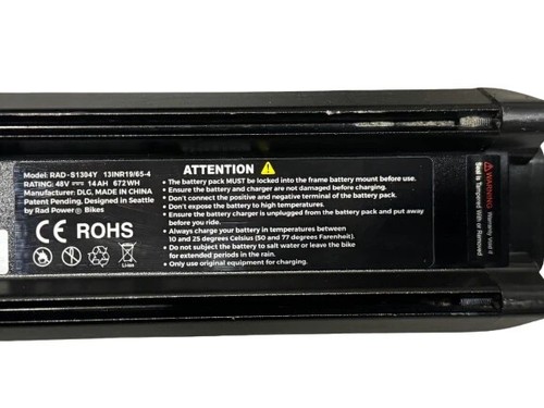 OEM Authentic Rad Power Bikes Battery For Rover 6 Plus City 5 Plus Runner 3 Plus - Picture 2 of 2