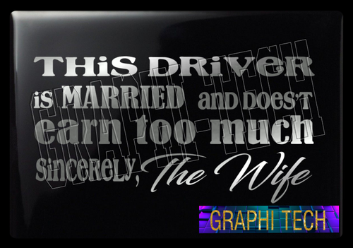 THE DRIVER IS MARRIED VINYL STICKER DECAL - Picture 17 of 20