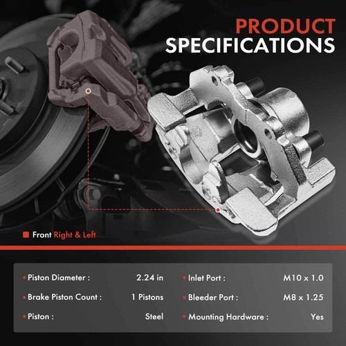 2Pcs Front Side Disc Brake Caliper w/ Bracket for Mazda 3 5 3 Sport 2008-2015 - Picture 2 of 8