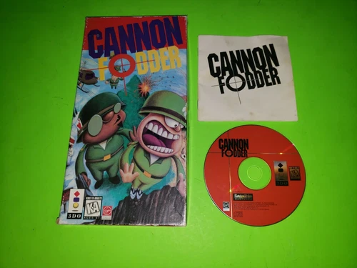 Cannon Fodder 3DO TESTED GOOD COMPLETE CIB w LONG BOX CASE War Strategy Action