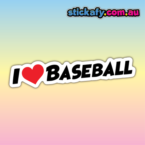 I Love Baseball Sticker Car Decal Cheap Funny 4x4 4WD Sport Cute Heart Tradie - Picture 3 of 3