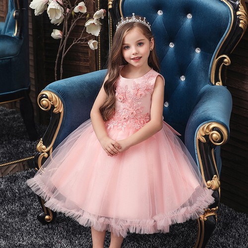 Flower Girls Kids Princess Tutu Dress Birthday Prom Formal Ball Gown Children - Picture 4 of 57