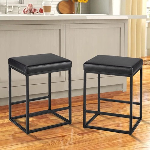 24''/30" Bar Stool 2sets Backless Counter Height PU Leather Bar Chairs mul-color - Picture 33 of 51