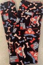NEW Lularoe OS Patriotic Dogs 4th Of July Black Background Pit bull-One Size