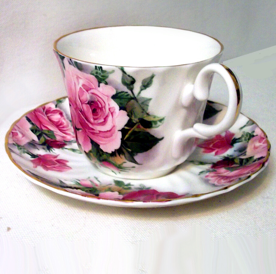 Crownford Corp Fine Bone China Floral Cup Saucer Made in England Niedrogi zwykły sklep
