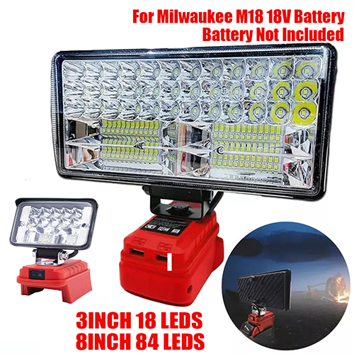 Wireless LED Work Light for Milwaukee M18 18V Battery w/USB Cordless Outdoor AUS - Picture 1 of 17