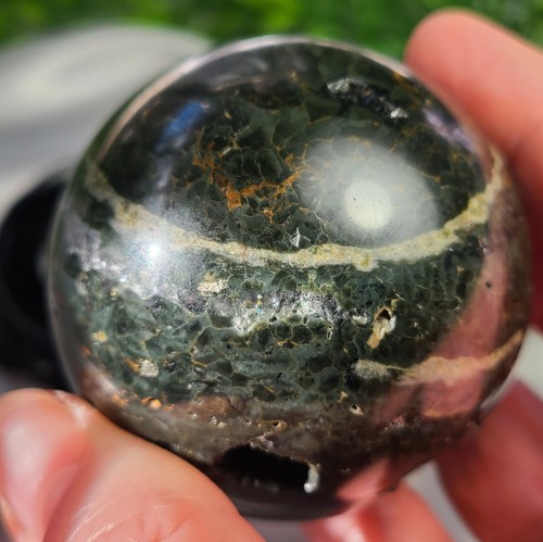 2.5" 62mm 282g Druzy Geode Quartz Crystal in Ocean Jasper OJ Crystal Ball Sphere - Picture 3 of 24
