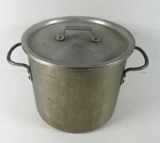 Dura-Ware 608 Aluminum Stock Pot New York 8 Qt with Lid Heavy Wear Good Cond
