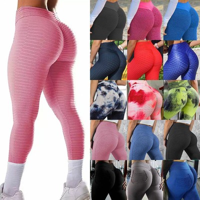 Women Anti Cellulite Yoga Pants High Waist Ruched Butt Lift Leggings Workout P2 Ebay