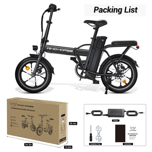 16" Folding Commuter Electric Bike with 2 Seat City E-Bike 36V 630W for Adult US - Picture 19 of 36