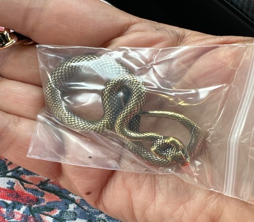 Brass Snake Animal Statue Small Sculpture Tabletop Figurine Home Decor Gifts - Picture 7 of 7