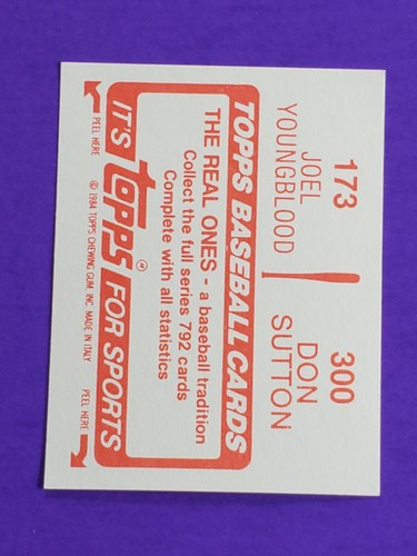 1984 TOPPS BASEBALL STICKERS 1-200 YOU PICK FREE SHIPPING 50% OFF 2 OR MORE - Picture 275 of 313