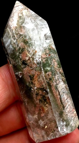 39g natürliches Phantom 'Green Ghost' Lemurisches Quarz Kristallspitze poliert s345 - Bild 2 von 8