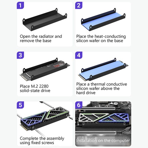 SSD Heatsink Magnesium Aluminum Alloy NVME NGFF Radiator PC Efficient Cooler L - Afbeelding 4 van 12