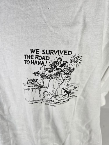 Vintage Hilo Hattie Men's T-Shirt MAUI Puff Paint Hawaii T Shirt Large Road Hana - Picture 3 of 8