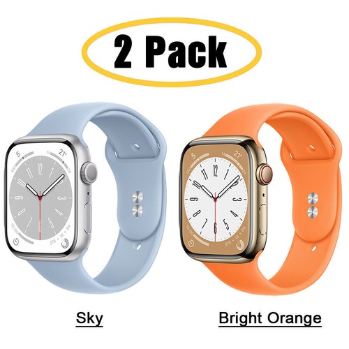 2 CONFEZIONI Cinturino Sport Silicone per Apple Watch 9 8 7 6 5 4 3 SE 40/44/41/45mm - Foto 35 di 41