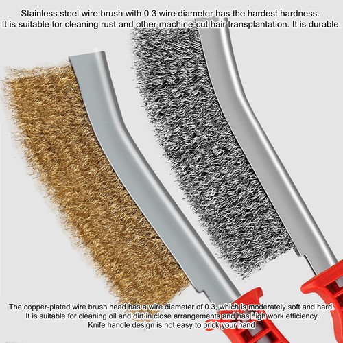 Stainless Steel Wire Brush Brass Cleaning Brush Rust Remover Burring Hand Tools - Picture 8 of 16