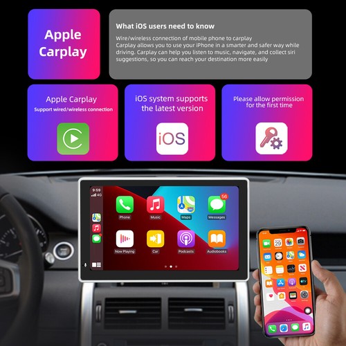 Universal Car Radio Android Auto Apple Carplay Stereo Touch Screen Bluetooth 7" - Picture 3 of 12