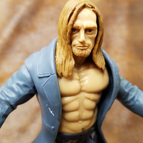 Figura de acción suelta de lucha libre TTL 1999 WWF WWE Jakks Edge pantalones abrigo azul - Imagen 2 de 7